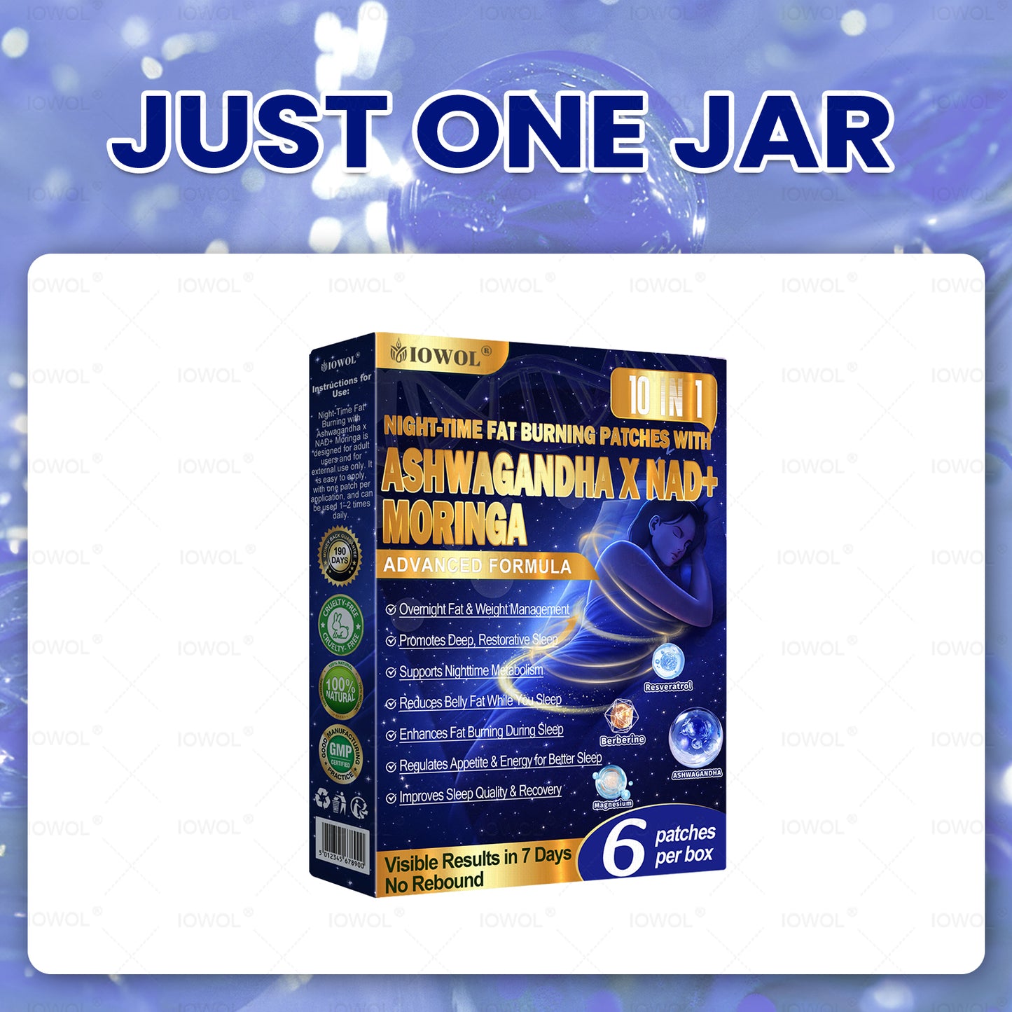 IOWOL ® NIGHT-TIME FAT BURNING PATCHES! ZERO PILLS & ZERO WASTE & ZERO STRUGGLE & 100% RESULTS.