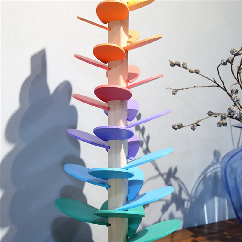 Y67A-Rainbow Musical Tree Toy Demolition Leaves Tower Ball Game Kids Educational Music Tree Toys